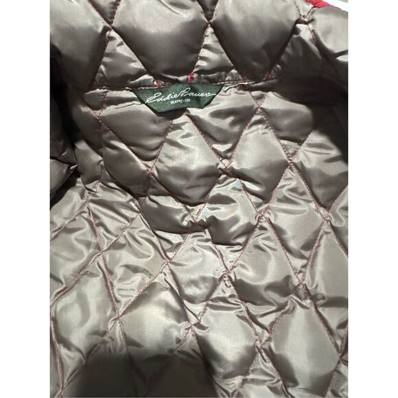 Eddie Bauer Red quilted puffer Goose Down Jacket - Picture 7 of 13